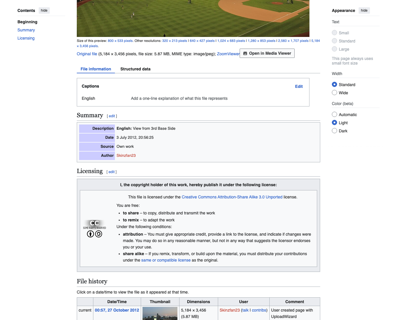 License receipt for Charles Schwab Field Omaha