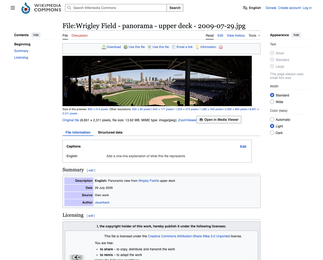 License receipt for Wrigley Field