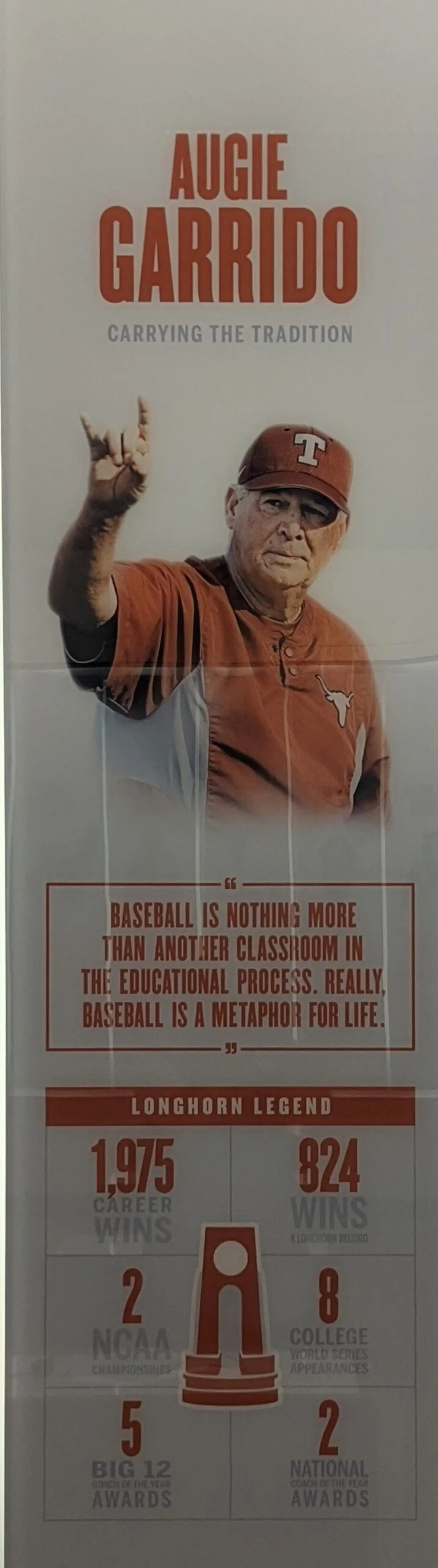 Coach Augie Garrido — Texas baseball, 1997-2016